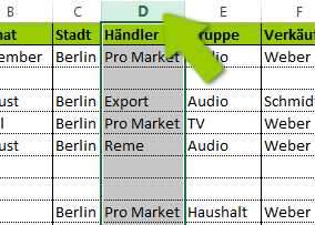 Excel - Zeilen löschen - Spalte auswählen Excel - Zeilen löschen - Spalte auswählen