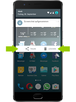 OnePlus 3 - Screenshot teilen oder löschen