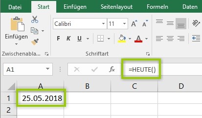 Excel Datum - Statisch